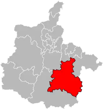 Kanton na mapě departementu Ardensko