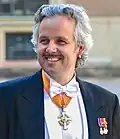 Norský spisovatel a umělec Ari Behn s Řádem koruny, 2013