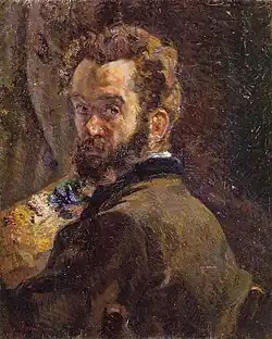 Armand Guillaumin: Autoportrét u malířského stojanu (1878)