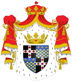 Znak Ludvíka, vévody de Saint-Simon (ve schématu znaku španělského granda)