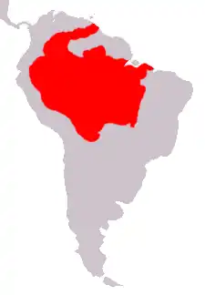 Oblast výskytu tereky velké (červeně)
