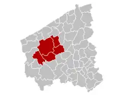 okres Diksmuide na mapě provincie Západní Flandry
