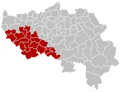 okres Huy na mapě provincie Lutych