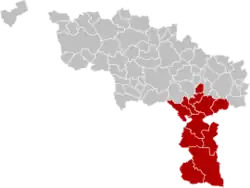 Arrondissement Thuin Rozloha: 933,72 km² Počet obyvatel: 146 977 Počet obcí: 14
