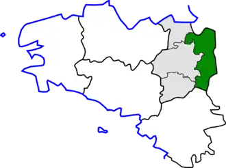 Arrondissement Redon na mapě regionu Bretaň
