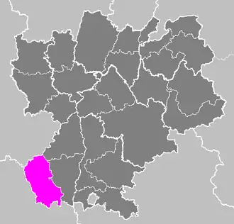 Arrondissement Largentière na mapě regionu Rhône-Alpes