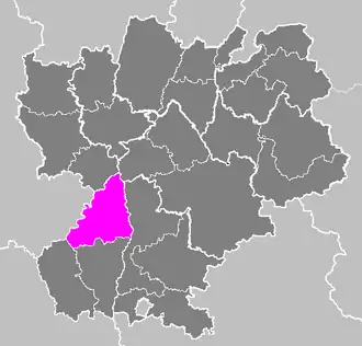 Arrondissement Tournon-sur-Rhône na mapě regionu Rhône-Alpes