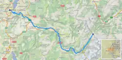 Tok řeky Arve, přítoku Rhôny