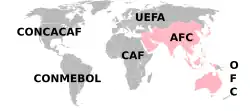 Růžovou barvou členové AFC