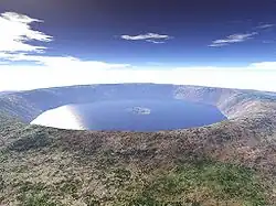 Umělecká představa původního vzhledu kráteru