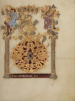 Sakramentář z Fleury, iniciála „D“ (kolem 1020)