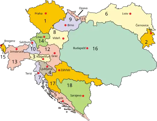 Země v Rakousku-Uhersku v roce 1914 (č. 9: Morava)
