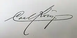 Carl Korn – podpis