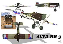 Prapory na letounu Avia BH-3