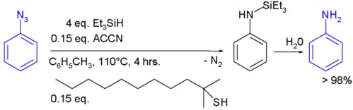Redukce azidů triethylsilylhydridem