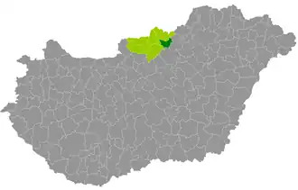 okres Bátonyterenye na mapě Maďarska