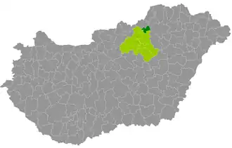 okres Bélapátfalva na mapě Maďarska