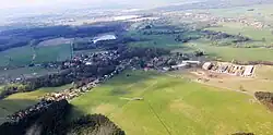 letecký pohled na vesnici