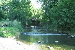 Rokytenka těsně nad ústím do Vsetínské Bečvy ve Vsetíně na Trávníkách