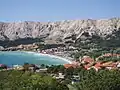 Celkový pohled na Bašku na ostrově Krk