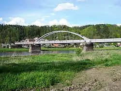 Most Carolabrücke přes Labe v Bad Schandau