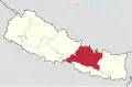 Provincie Bágmatí na mapě Nepálu
