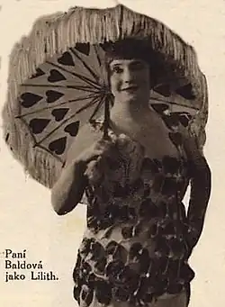 Zdenka Baldová jako Lilith (Čapkové: Adam Stvořitel, 1927 Národní divadlo)