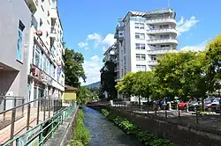 Říčka Bystrica protékající Banskou Bystricí