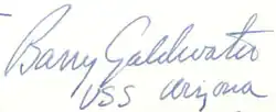 Barry Goldwater, podpis