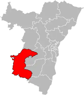 Kanton na mapě departementu Bas-Rhin
