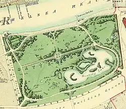 Mapa parku z roku 1862