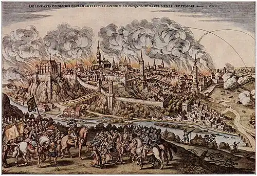 Reprodukce historické grafiky s vyobrazením města Budyšína