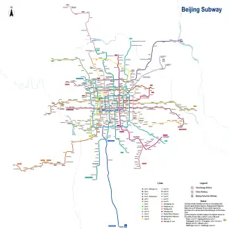 Mapa Pekingského metra