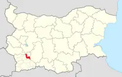 Obština na mapě Bulharska