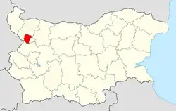 Obština na mapě Bulharska