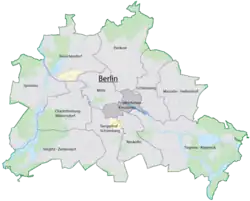 Friedrichshain-Kreuzberg na mapě