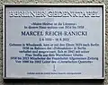 Pamětní deska v Berlíně (Güntzelstraße 53, Berlin-Wilmersdorf)