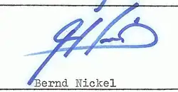 Bernd Nickel – podpis