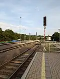 Konec nástupiště - pohled směr Beroun