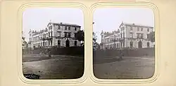 Stereofotografie neznámé budovy