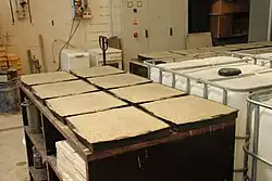 Laboratoř betonárny s odebranými vzorky vyrobených směsí