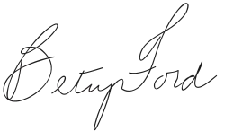 Betty Fordová, podpis
