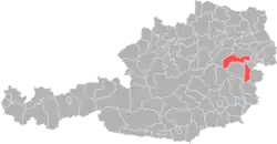 okres Vídeňské Nové Město na mapě Rakouska