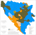 Etnická struktura Bosny a Hercegoviny podle obcí v roce 2013