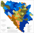 Etnická struktura Bosny a Hercegoviny podle obcí v roce 2013