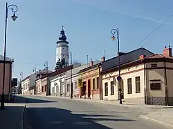 Pohled na centrum města s radniční věží
