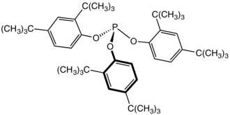 Tris(2,4-di-terc-butylfenyl)fosfit, často používaný stabilizátor polymerů