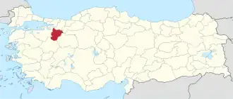 Provincie Biledžik na mapě Turecka
