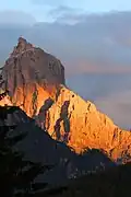 Birkenkofel při západu slunce
