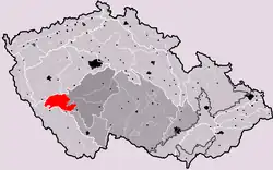 Blatenská pahorkatina na mapě Česka